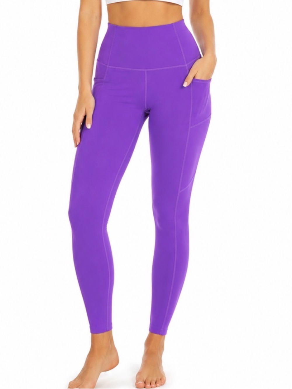 Lululemon Purple Active Leggings Fast and Free High-Rise Tight multi pocket 6